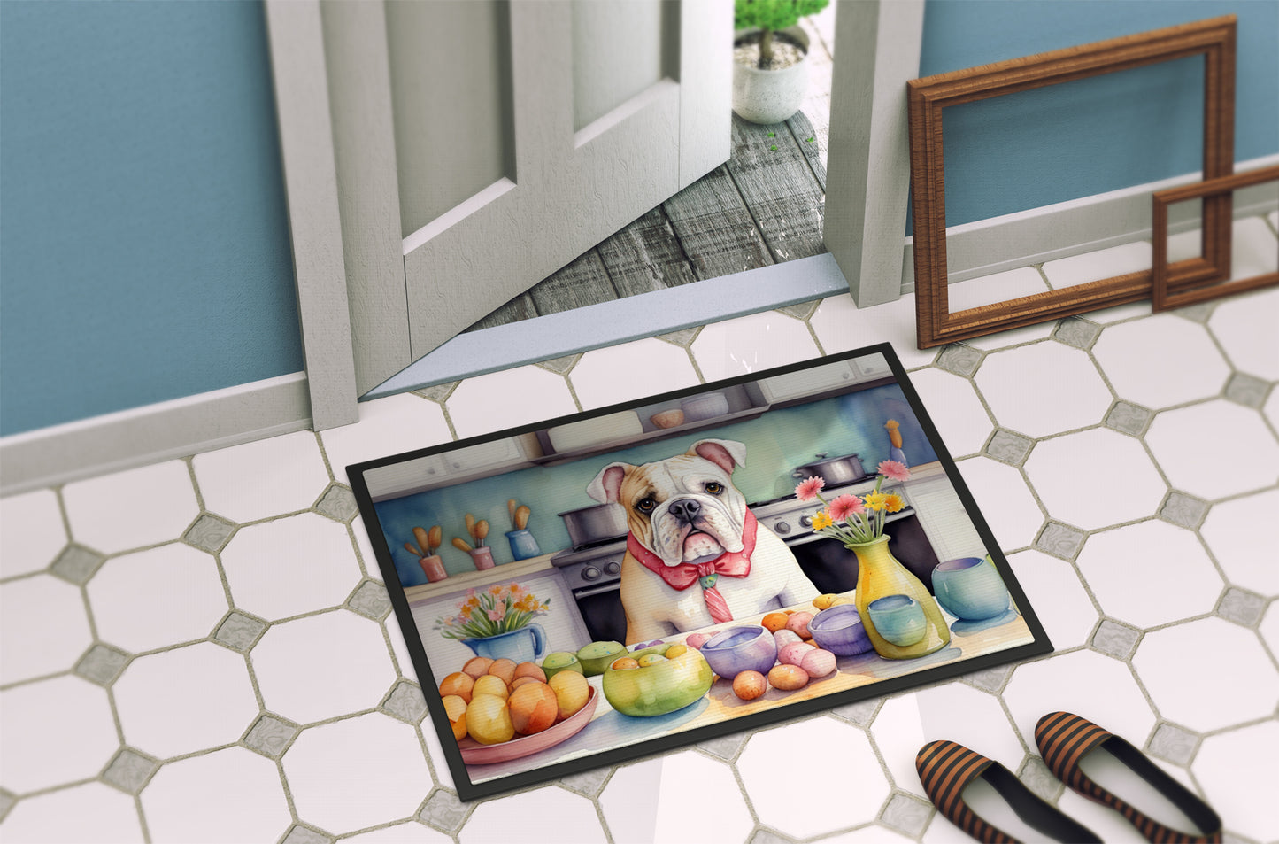 Decorating Easter English Bulldog Doormat