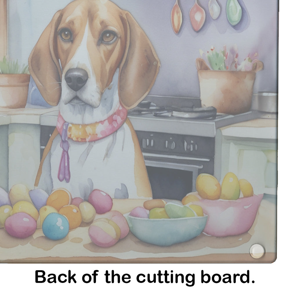 Decorating Easter English Foxhound Glass Cutting Board