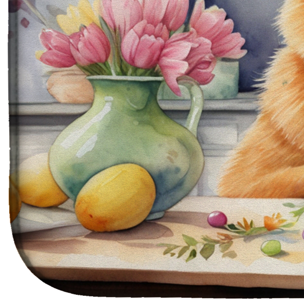 Decorating Easter Finnish Spitz Dish Drying Mat