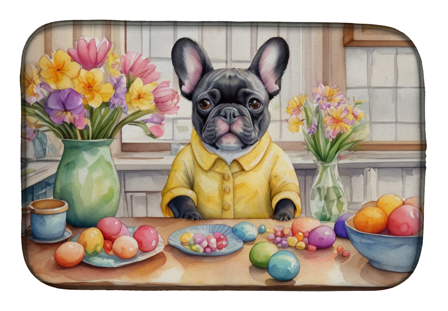 Buy this Decorating Easter French Bulldog Dish Drying Mat