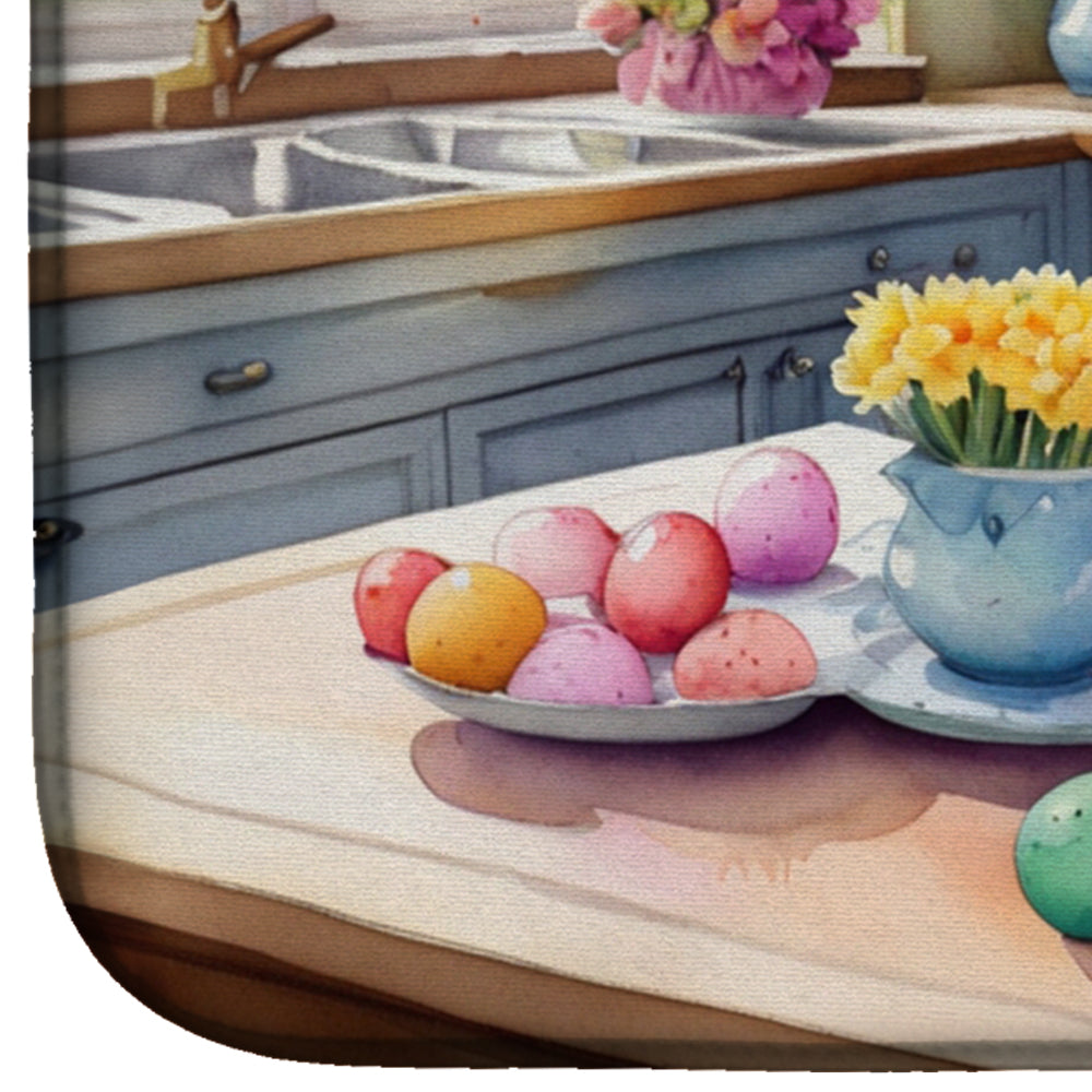 Decorating Easter German Shepherd Dish Drying Mat