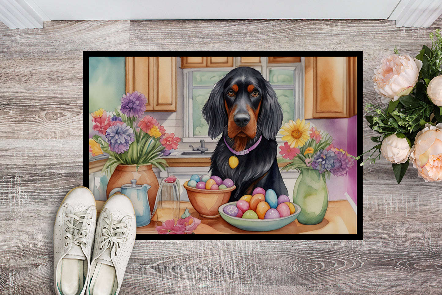 Decorating Easter Gordon Setter Doormat