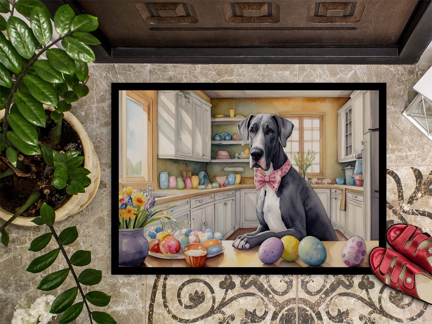 Decorating Easter Great Dane Doormat