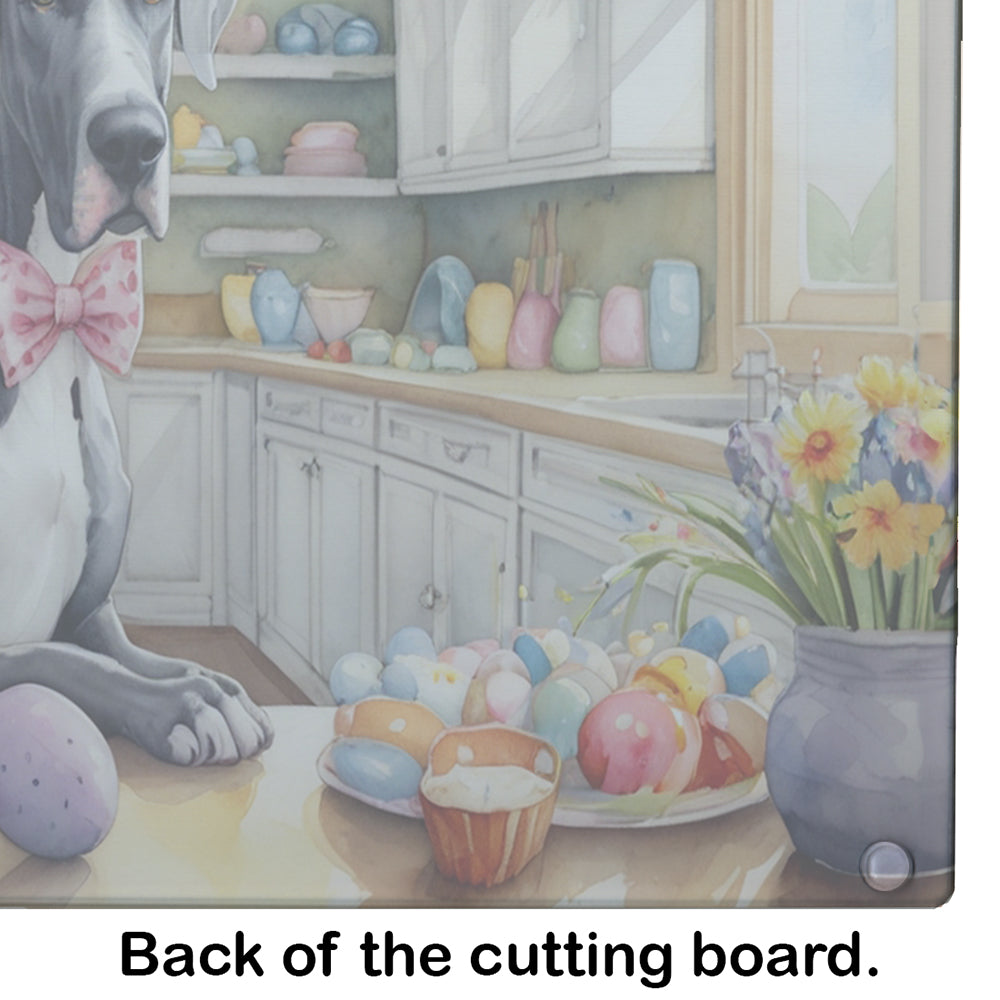 Decorating Easter Great Dane Glass Cutting Board