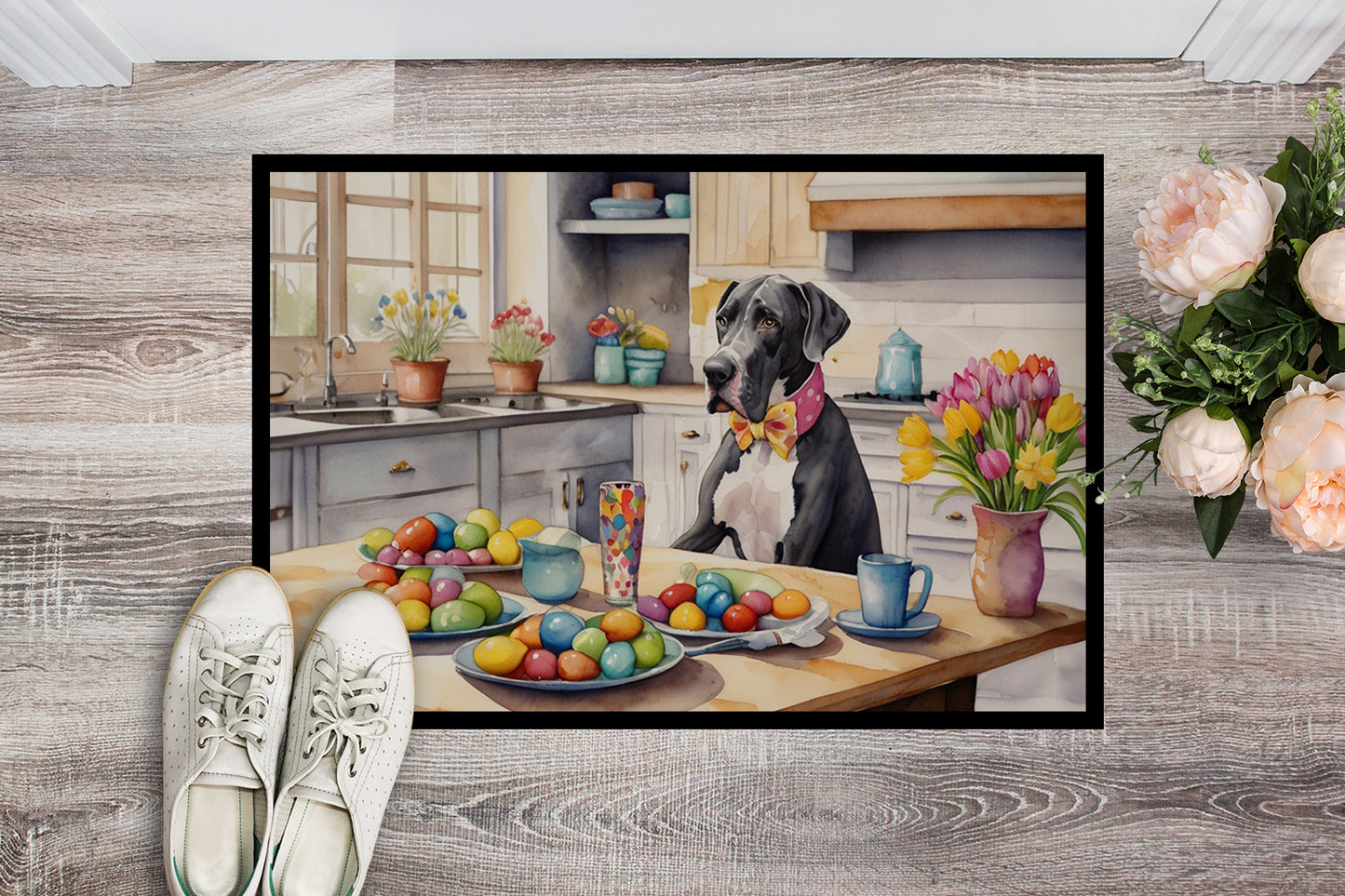 Decorating Easter Great Dane Doormat