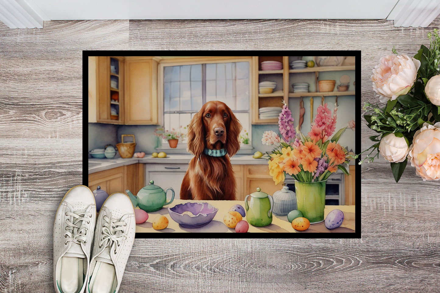 Decorating Easter Irish Setter Doormat