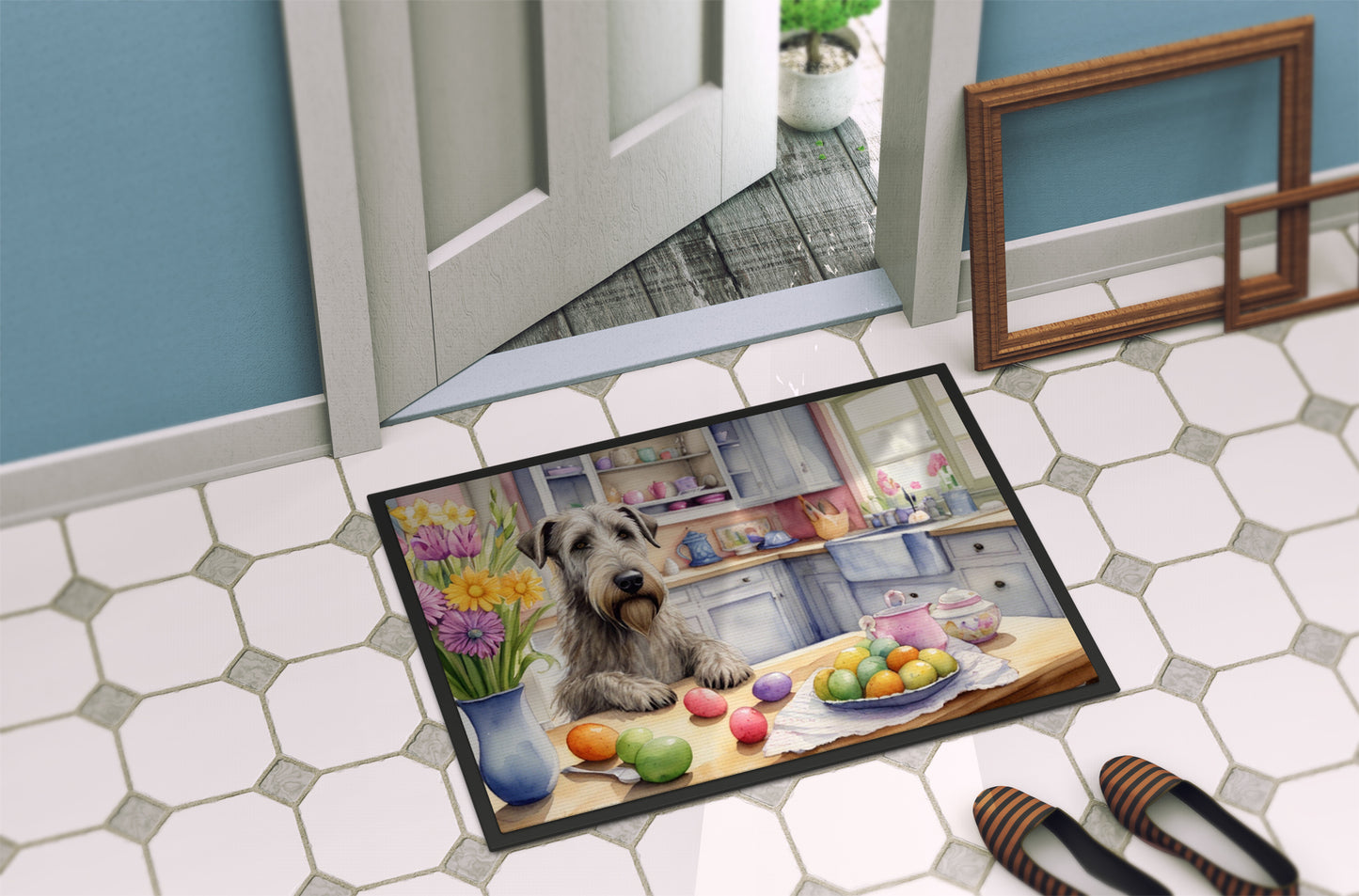 Decorating Easter Irish Wolfhound Doormat