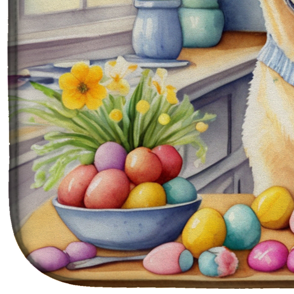 Decorating Easter Yellow Labrador Retriever Dish Drying Mat