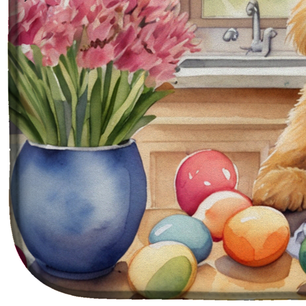 Decorating Easter Lakeland Terrier Dish Drying Mat