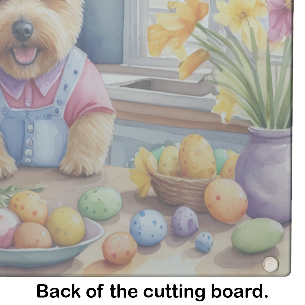 Decorating Easter Norfolk Terrier Glass Cutting Board