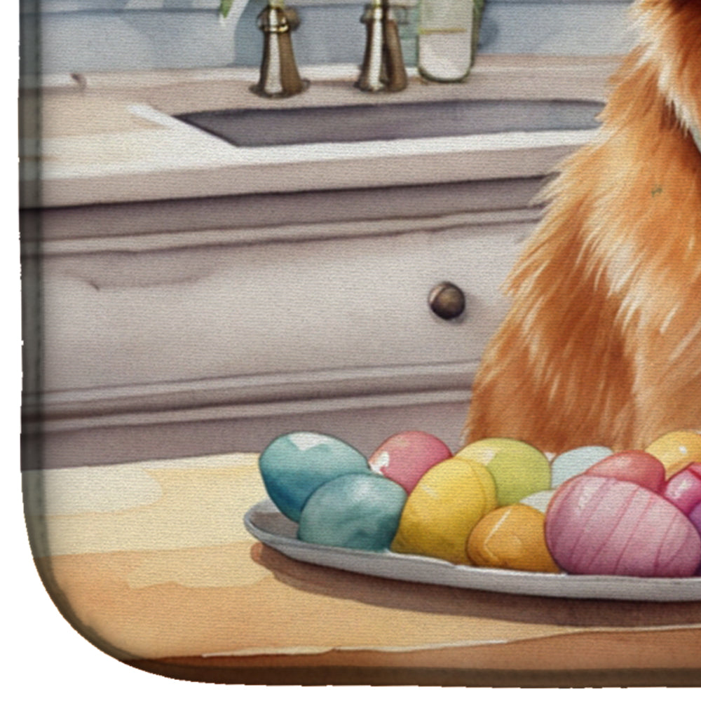 Decorating Easter Nova Scotia Duck Tolling Retriever Dish Drying Mat