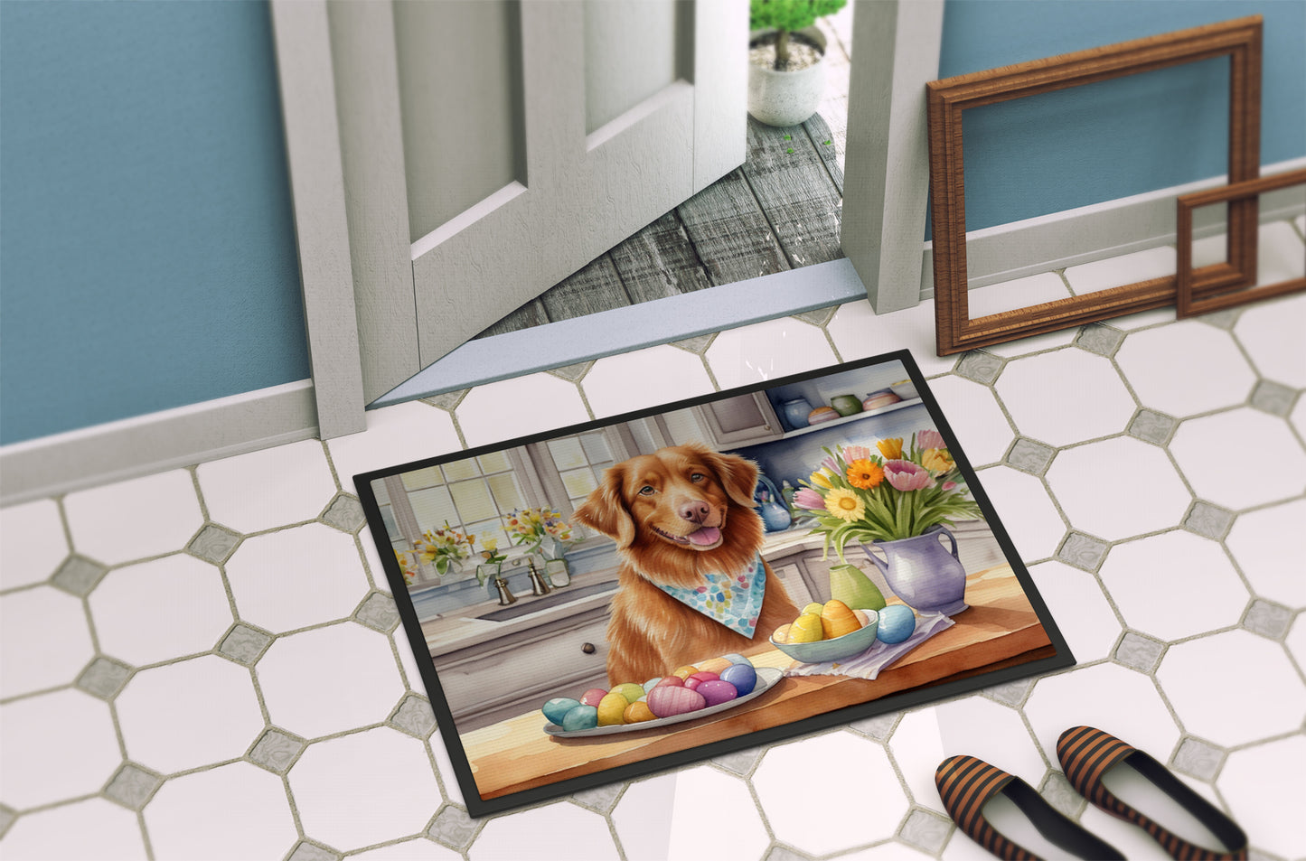 Decorating Easter Nova Scotia Duck Tolling Retriever Doormat