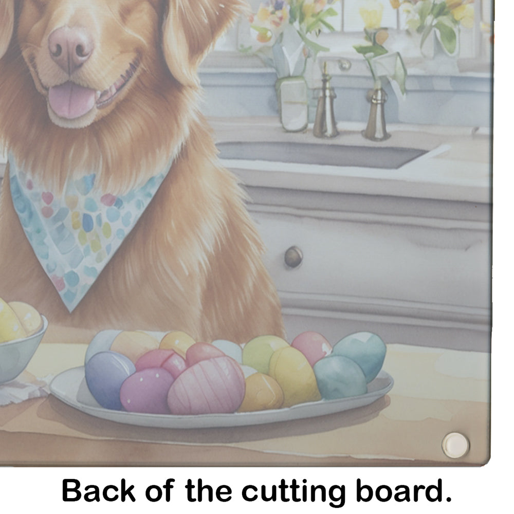 Decorating Easter Nova Scotia Duck Tolling Retriever Glass Cutting Board