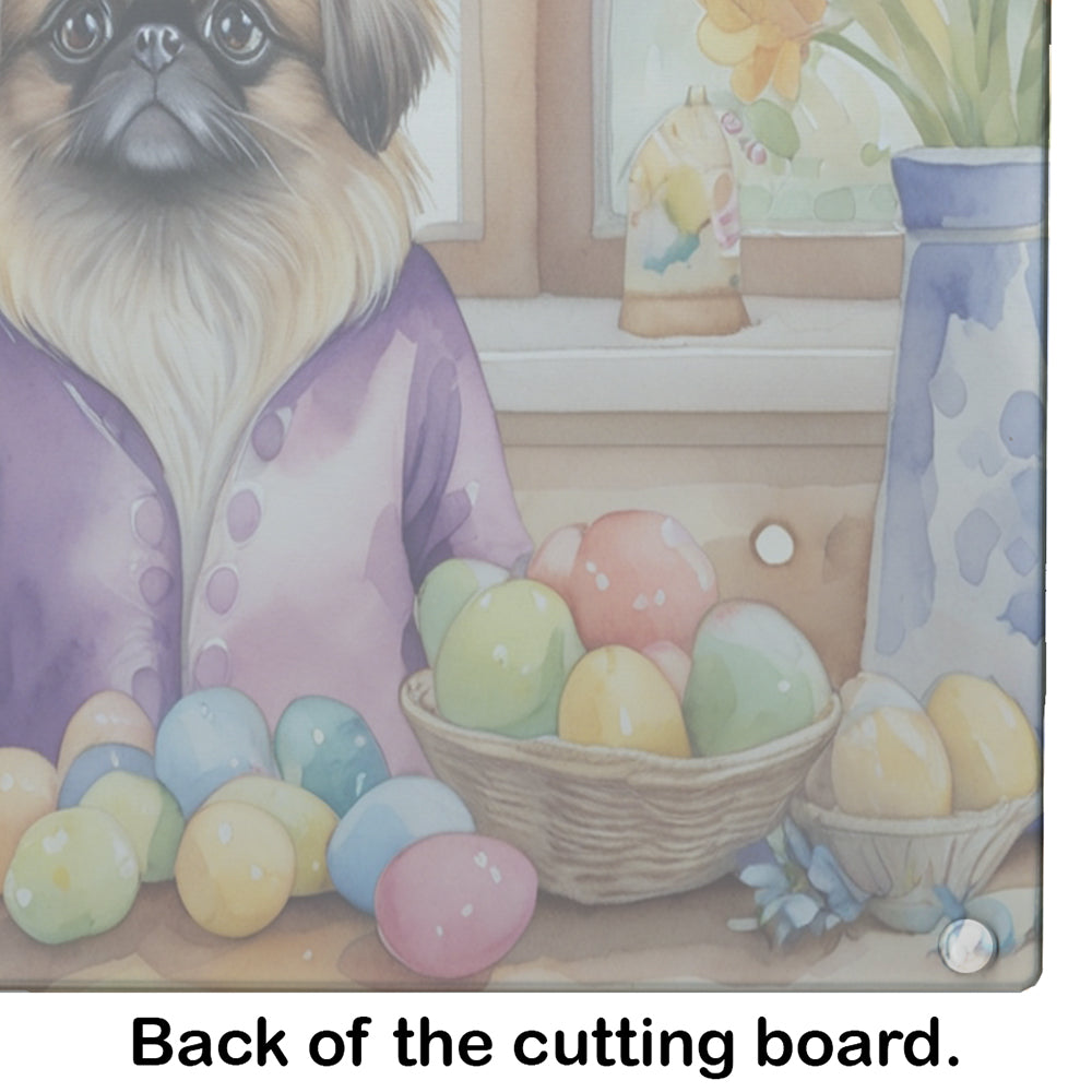 Decorating Easter Pekingese Glass Cutting Board