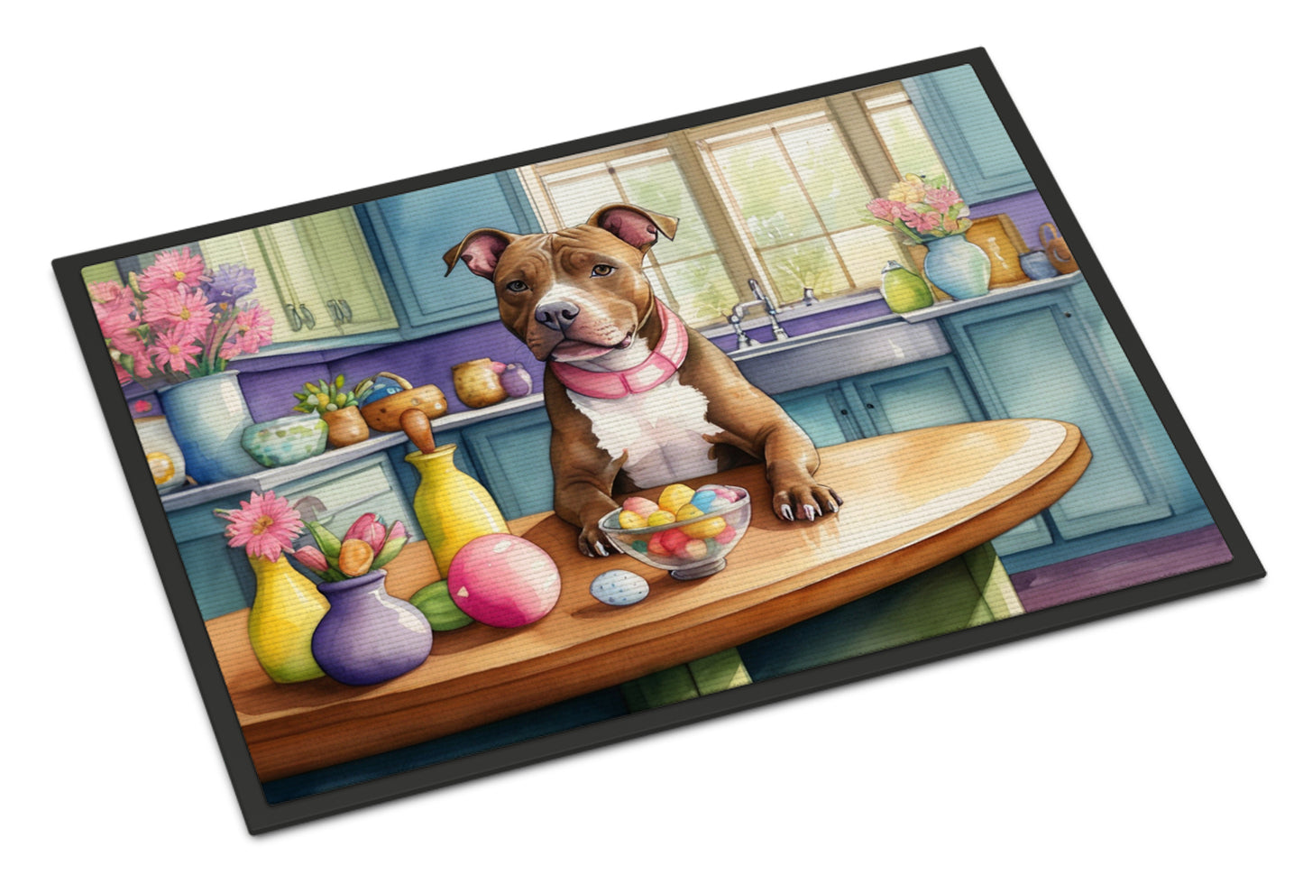 Buy this Decorating Easter Pit Bull Terrier Doormat