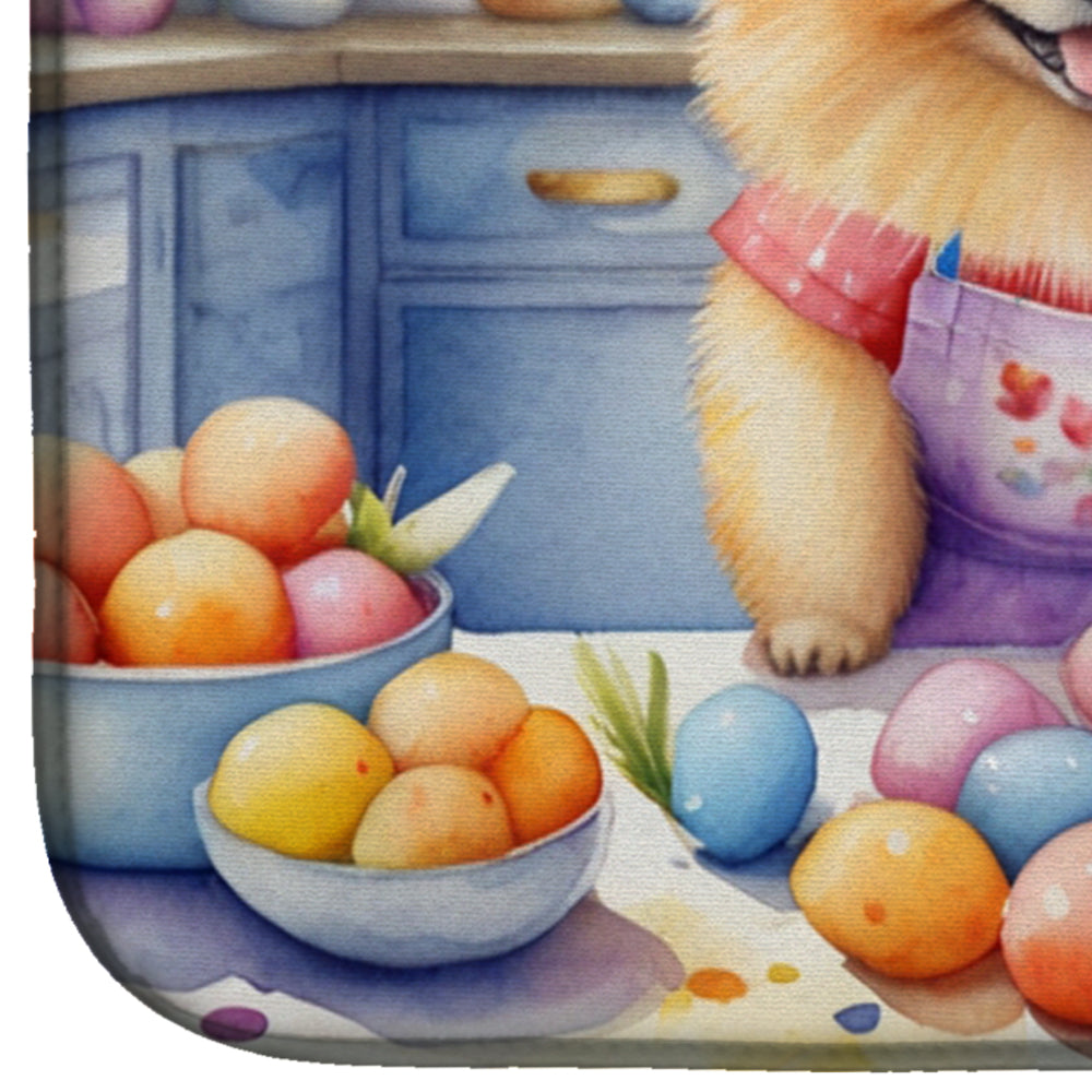 Decorating Easter Pomeranian Dish Drying Mat