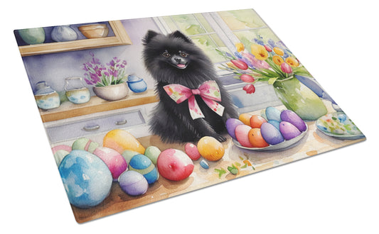 Buy this Decorating Easter Pomeranian Glass Cutting Board