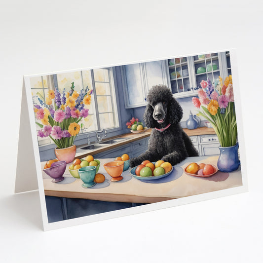 Buy this Decorating Easter Black Poodle Greeting Cards Pack of 8