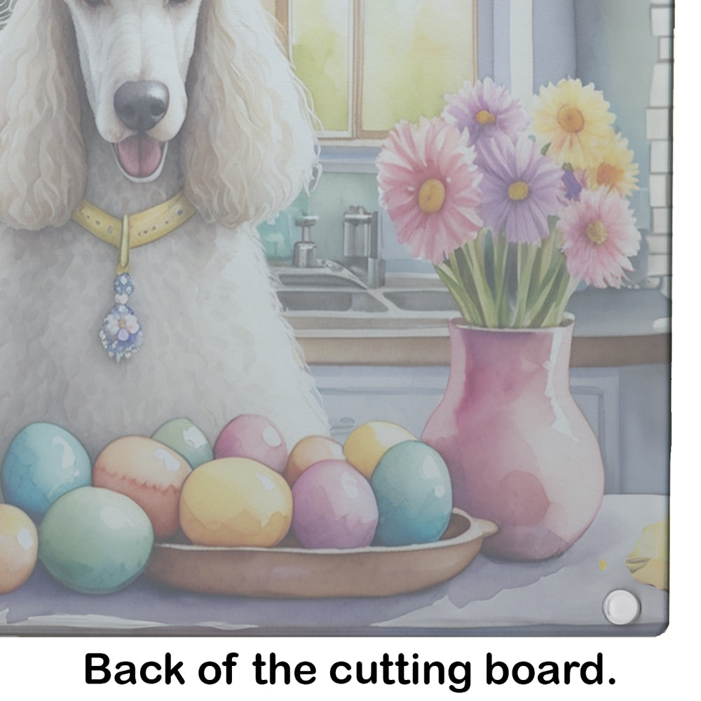 Decorating Easter White Poodle Glass Cutting Board