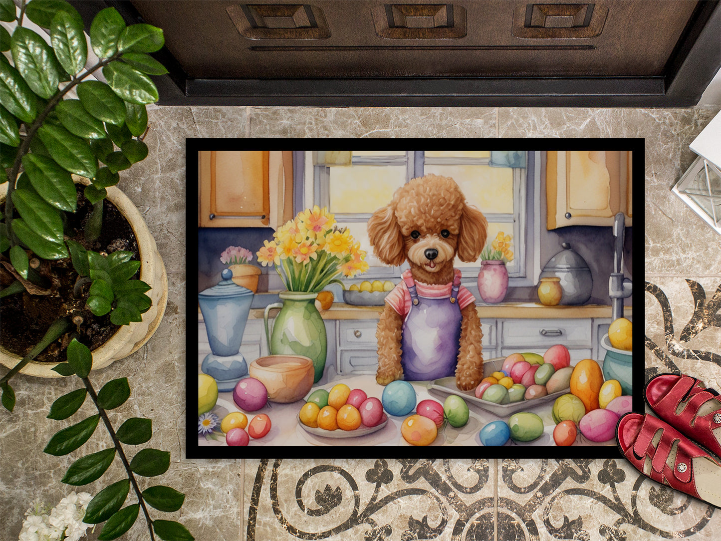 Decorating Easter Poodle Doormat