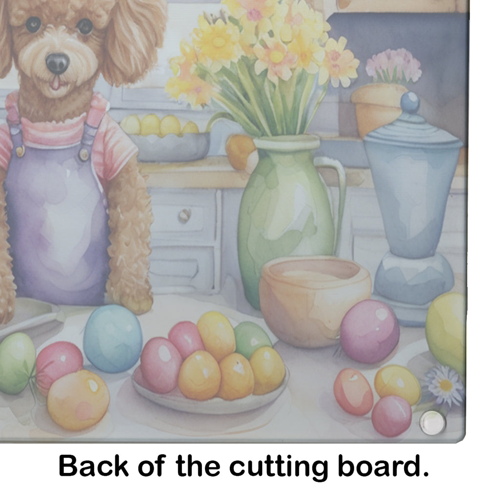 Decorating Easter Poodle Glass Cutting Board