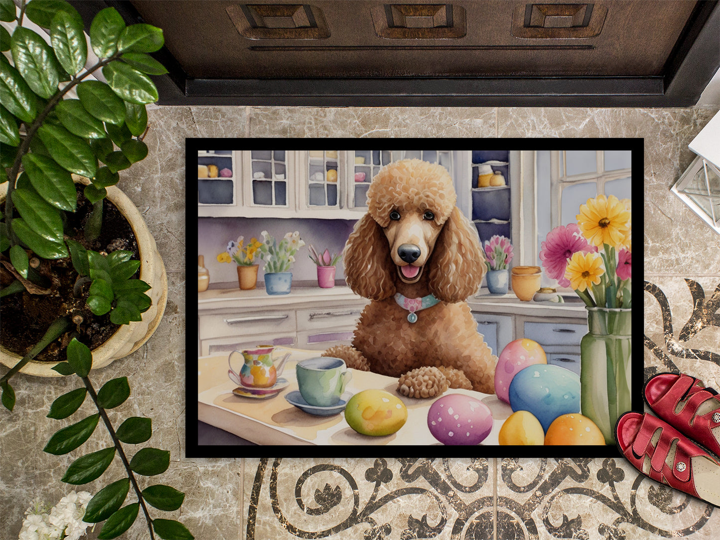 Decorating Easter Poodle Doormat