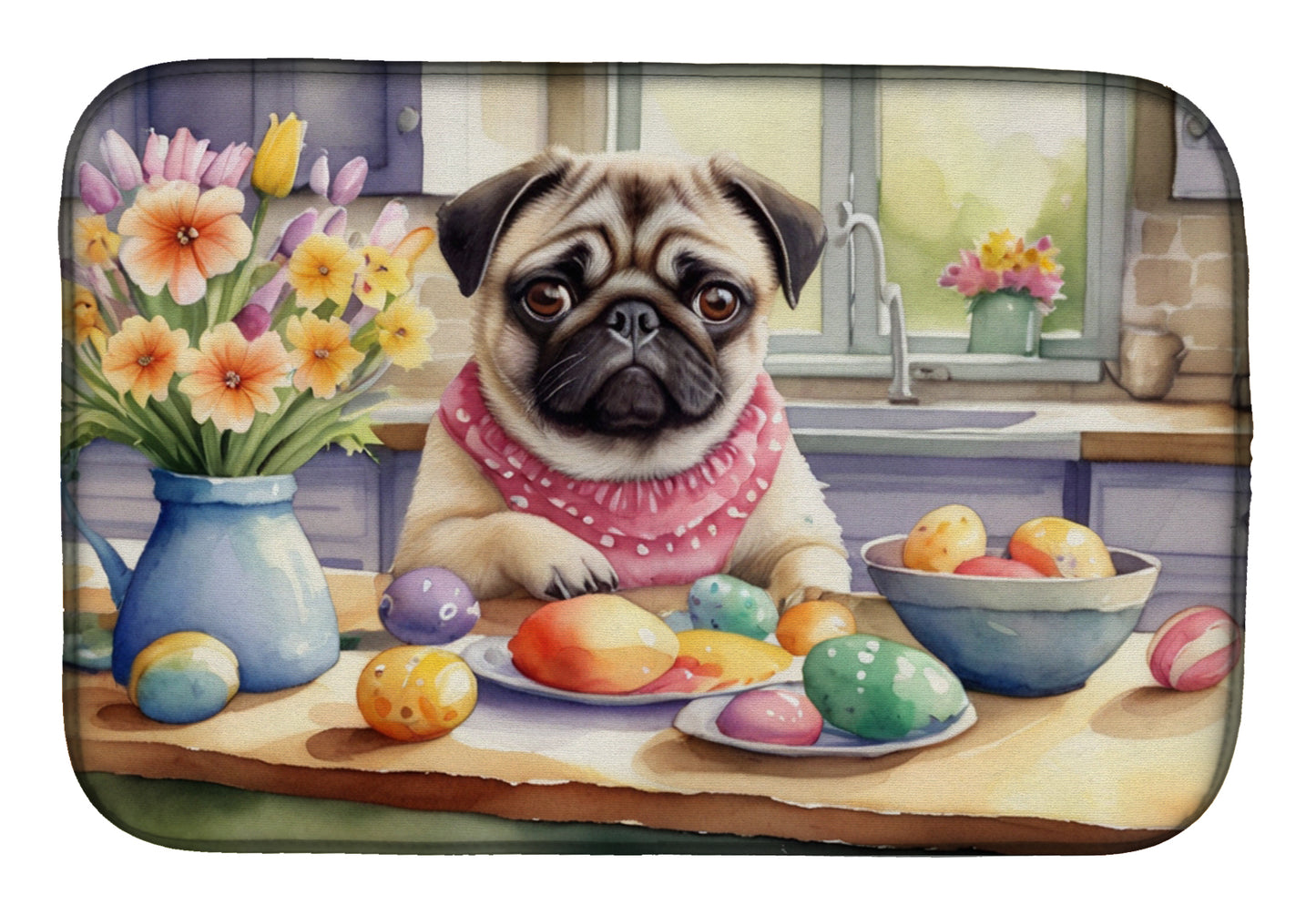 Buy this Decorating Easter Pug Dish Drying Mat