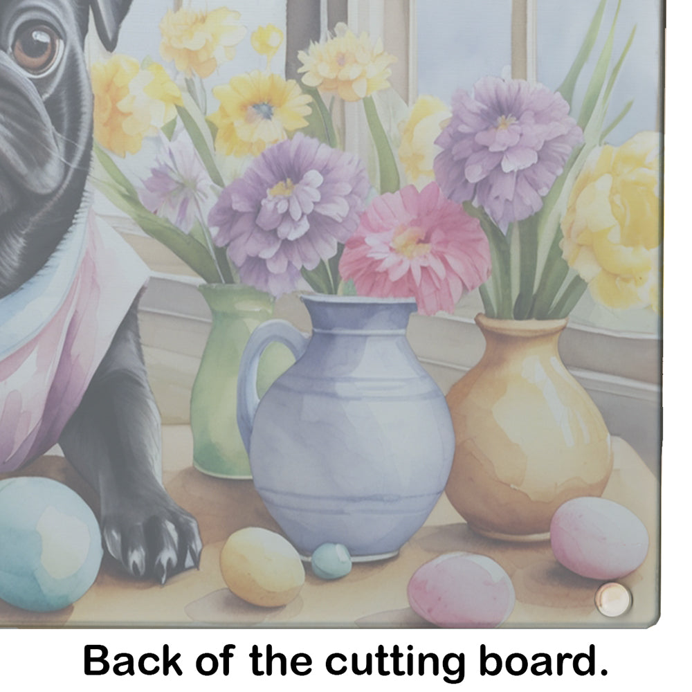 Decorating Easter Pug Glass Cutting Board