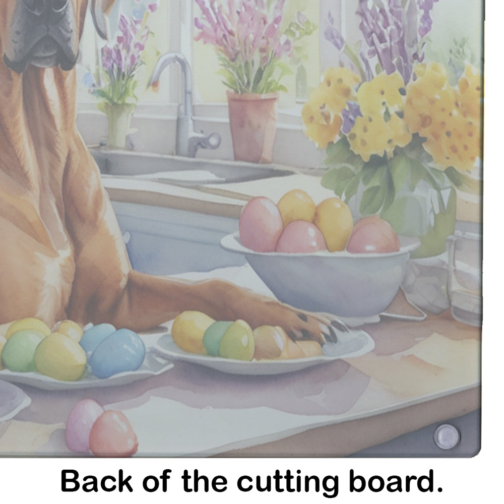 Decorating Easter Rhodesian Ridgeback Glass Cutting Board