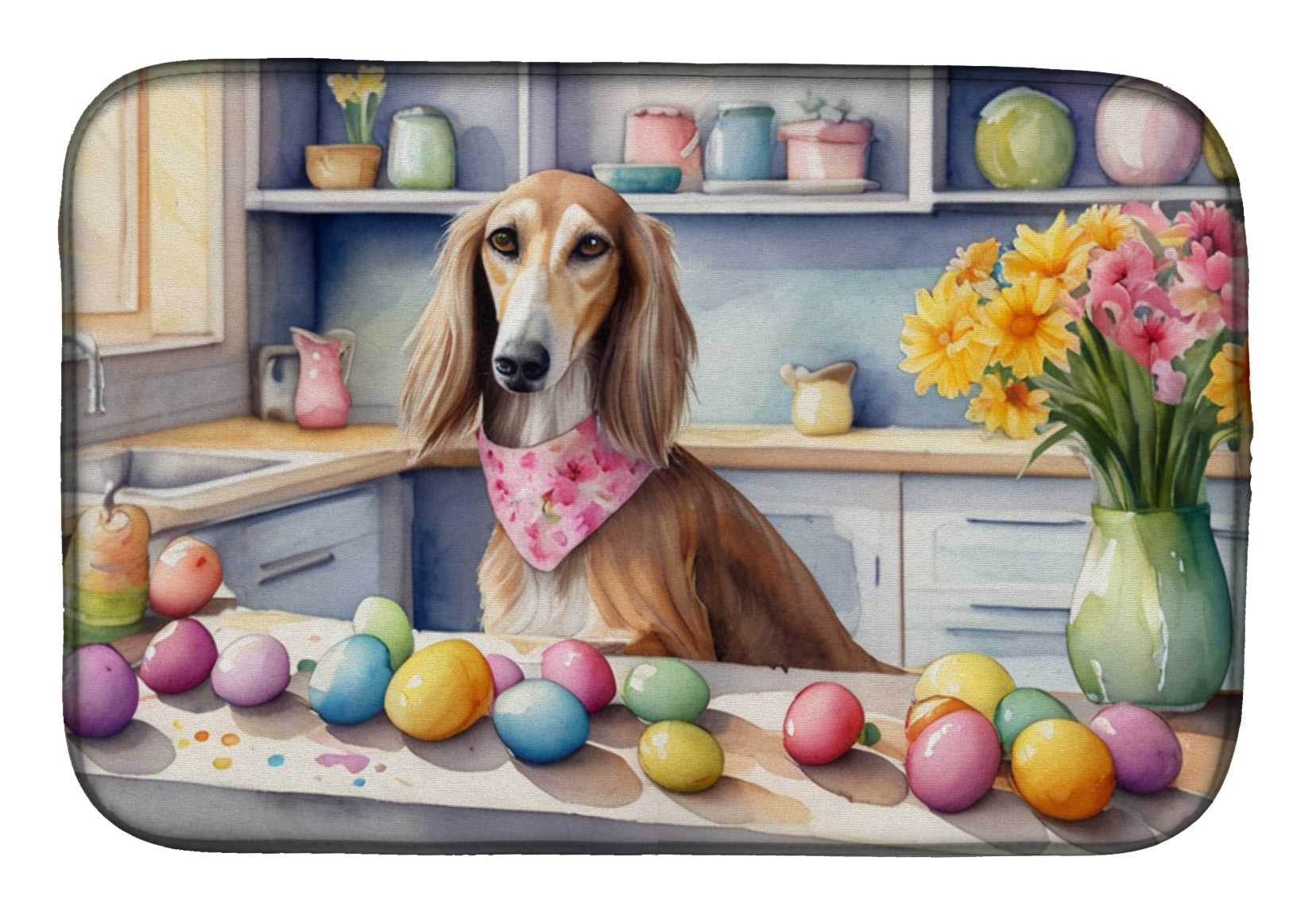 Buy this Decorating Easter Saluki Dish Drying Mat