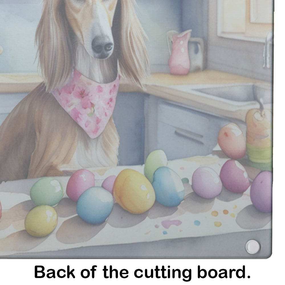 Decorating Easter Saluki Glass Cutting Board