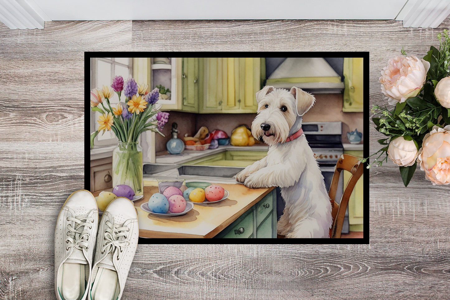 Decorating Easter Sealyham Terrier Doormat