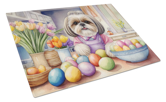 Buy this Decorating Easter Shih Tzu Glass Cutting Board