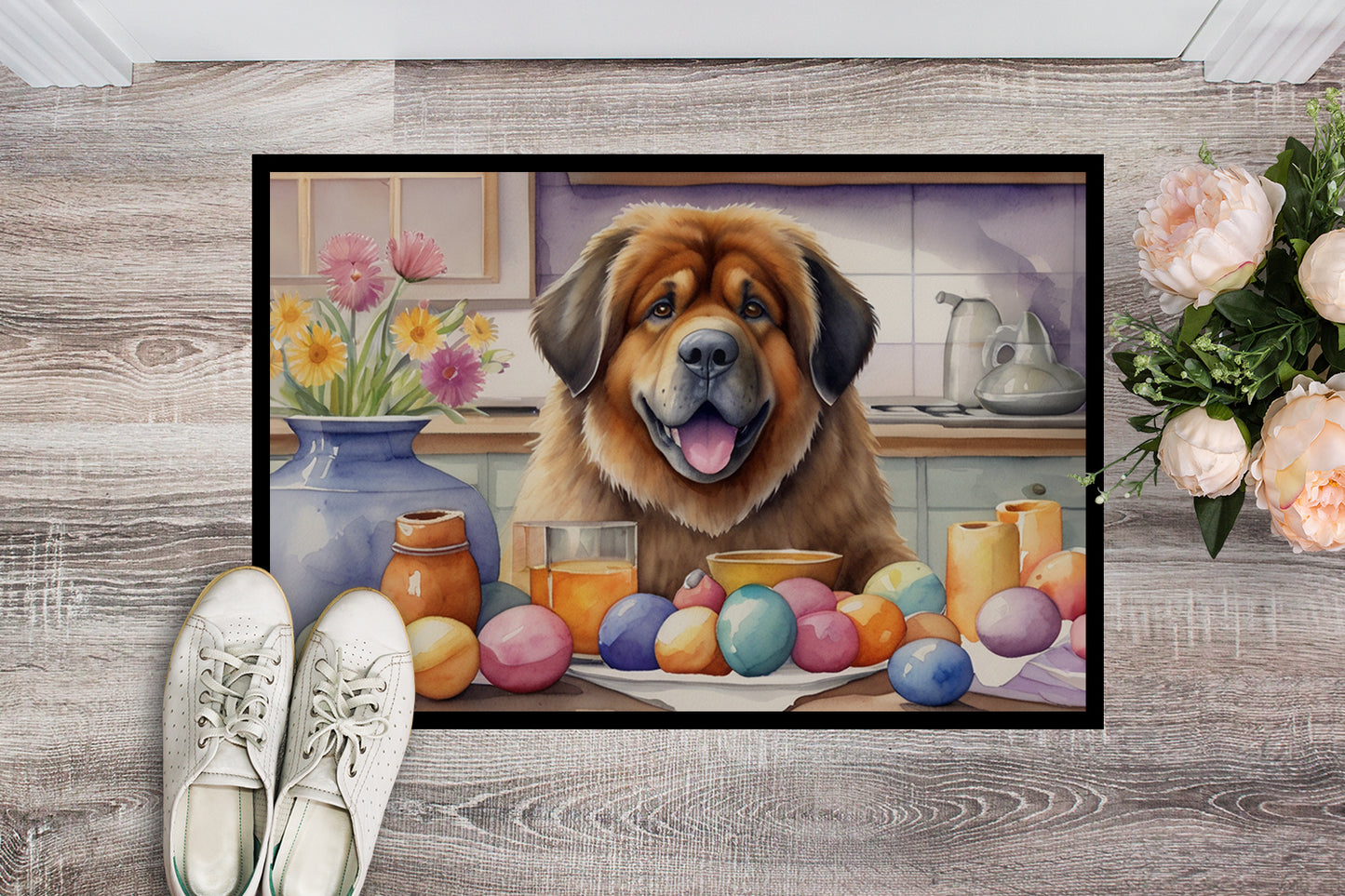 Decorating Easter Tibetan Mastiff Doormat