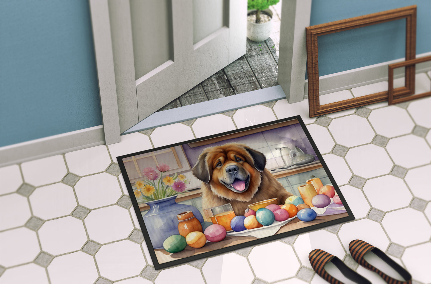 Decorating Easter Tibetan Mastiff Doormat