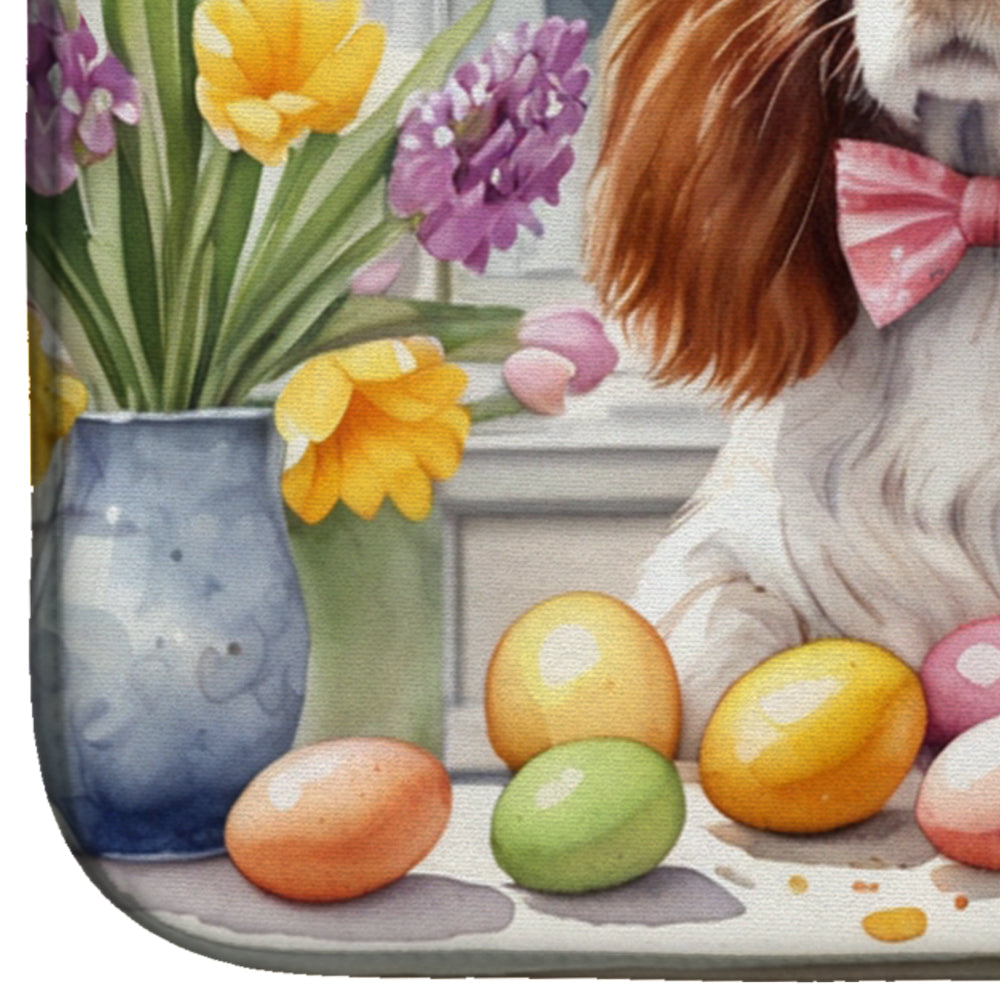 Decorating Easter Welsh Springer Spaniel Dish Drying Mat