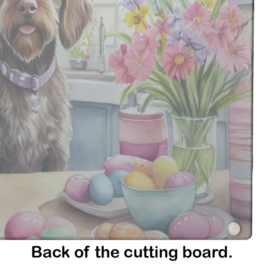 Decorating Easter Wirehaired Pointing Griffon Glass Cutting Board