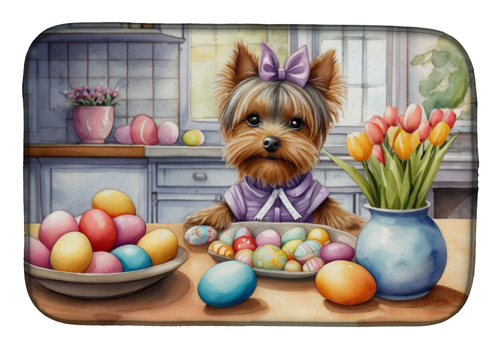 Buy this Decorating Easter Yorkshire Terrier Dish Drying Mat