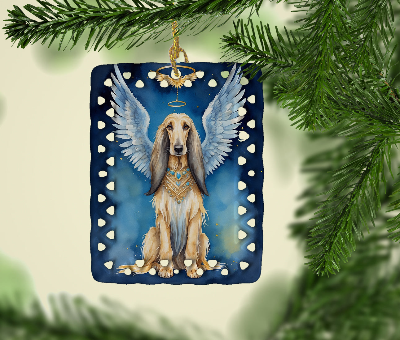 Afghan Hound My Angel Porcelain Ornament