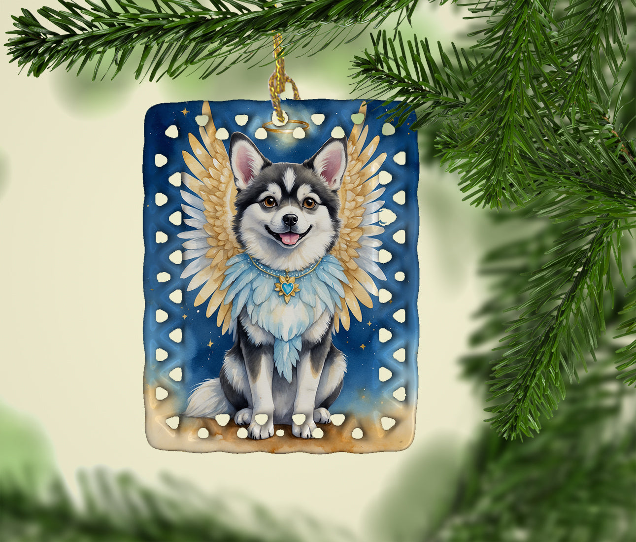 Alaskan Klee Kai My Angel Porcelain Ornament