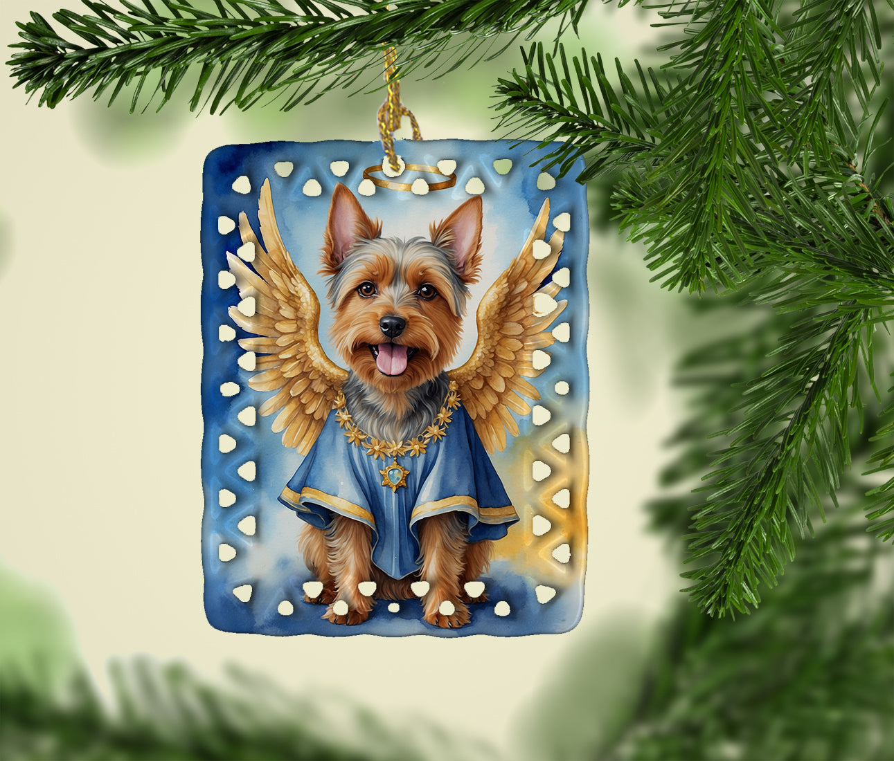 Australian Terrier My Angel Porcelain Ornament