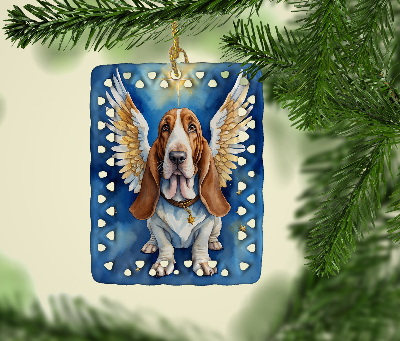 Basset Hound My Angel Porcelain Ornament