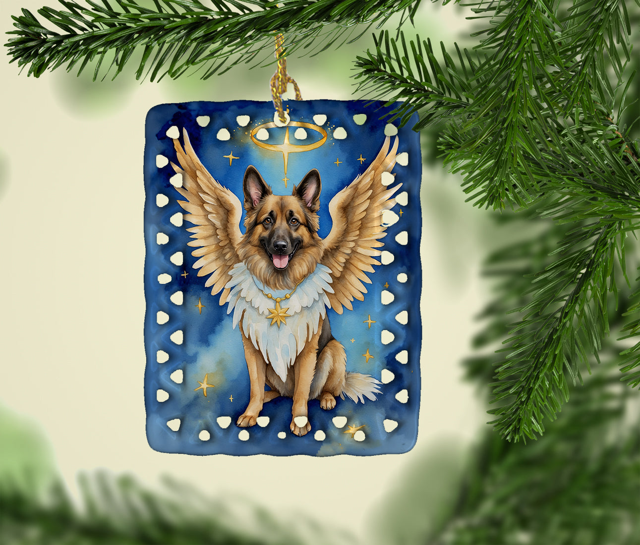 Belgian Tervuren My Angel Porcelain Ornament