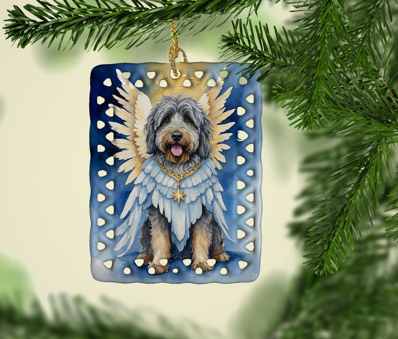 Bergamasco Sheepdog My Angel Porcelain Ornament