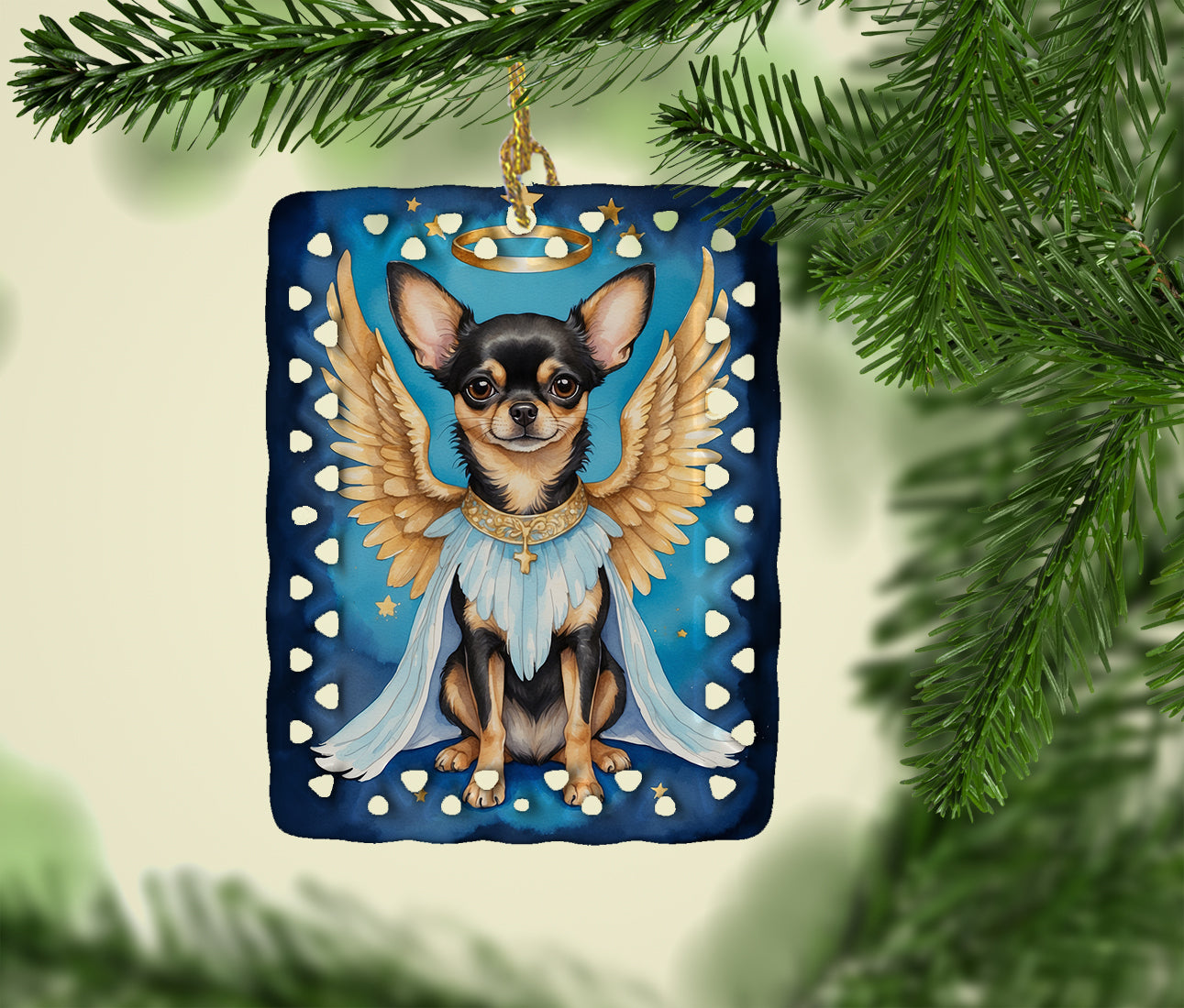 Chihuahua My Angel Porcelain Ornament