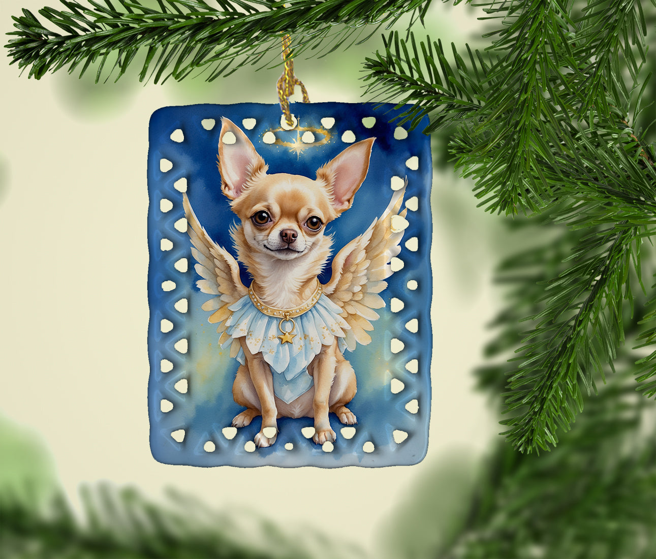 Chihuahua My Angel Porcelain Ornament