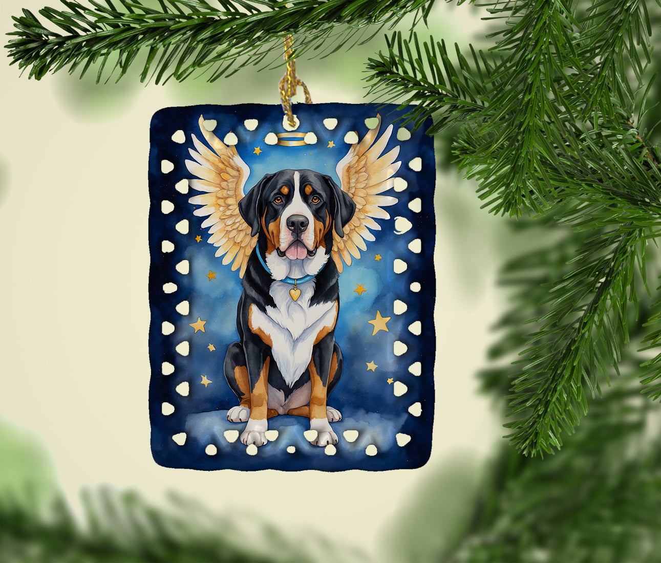 Greater Swiss Mountain Dog My Angel Porcelain Ornament