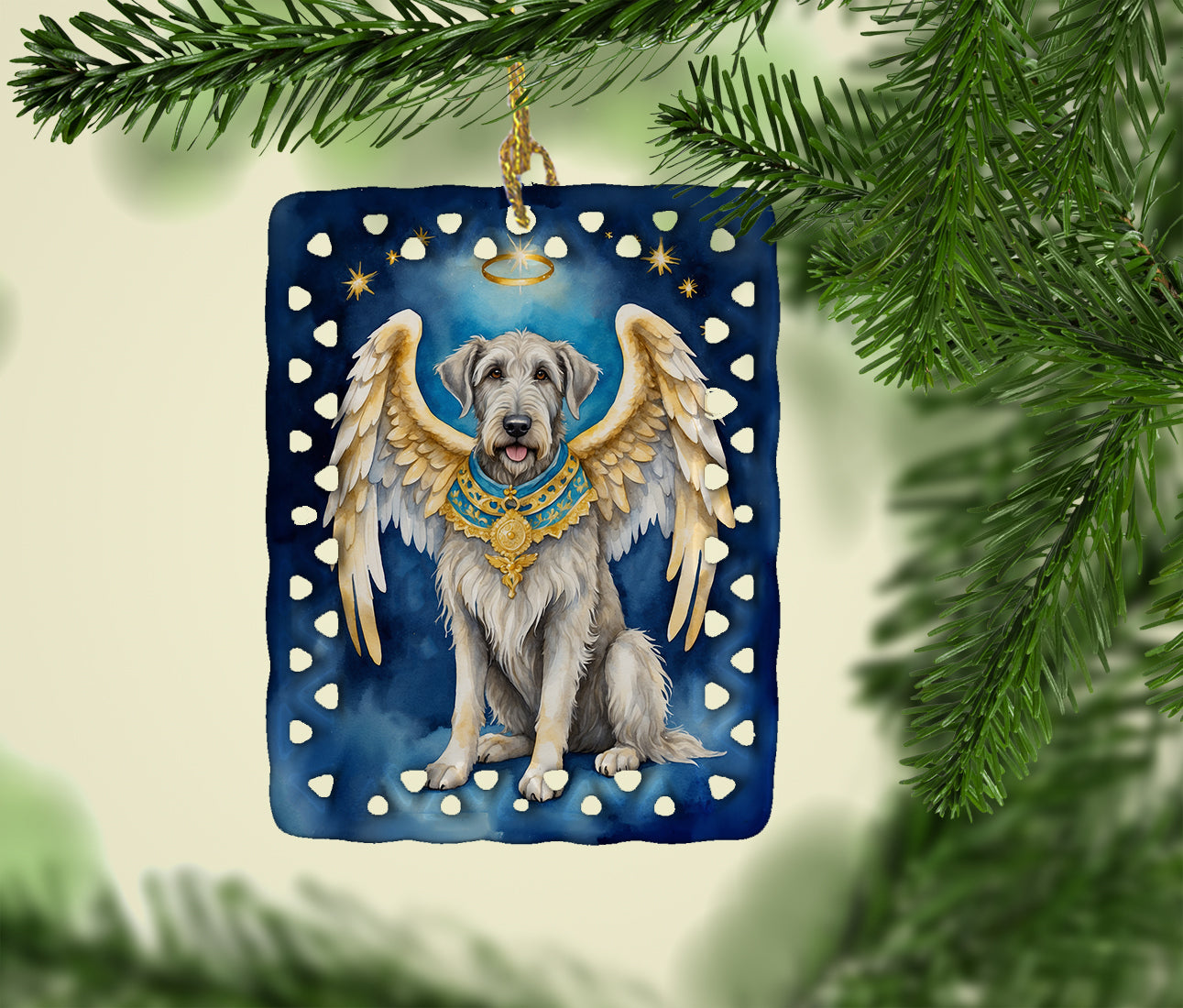 Irish Wolfhound My Angel Porcelain Ornament