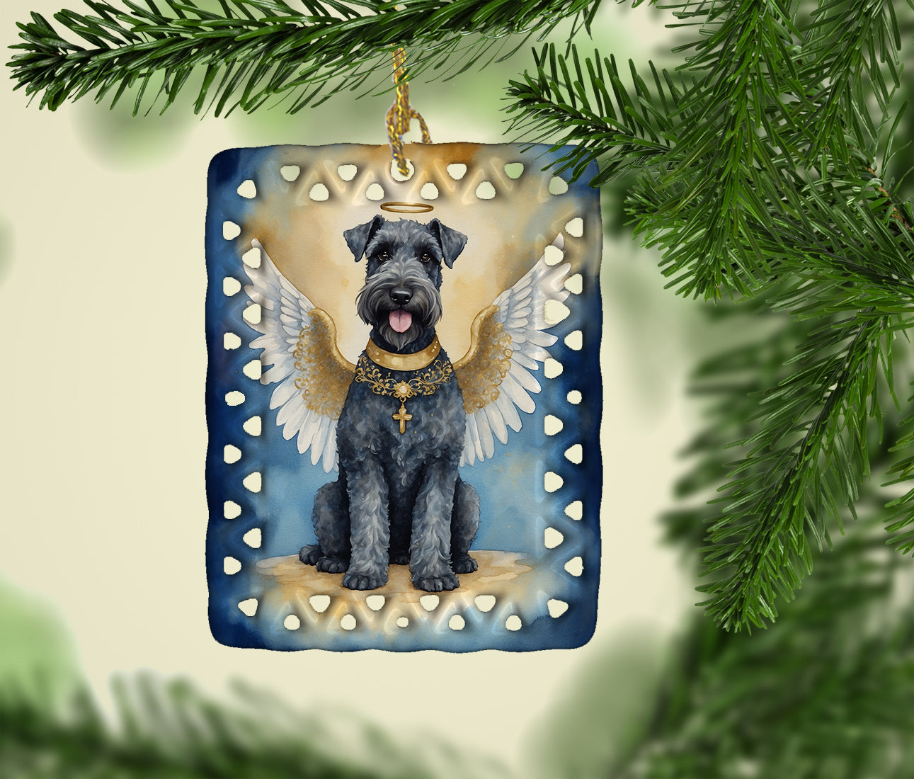 Kerry Blue Terrier My Angel Porcelain Ornament