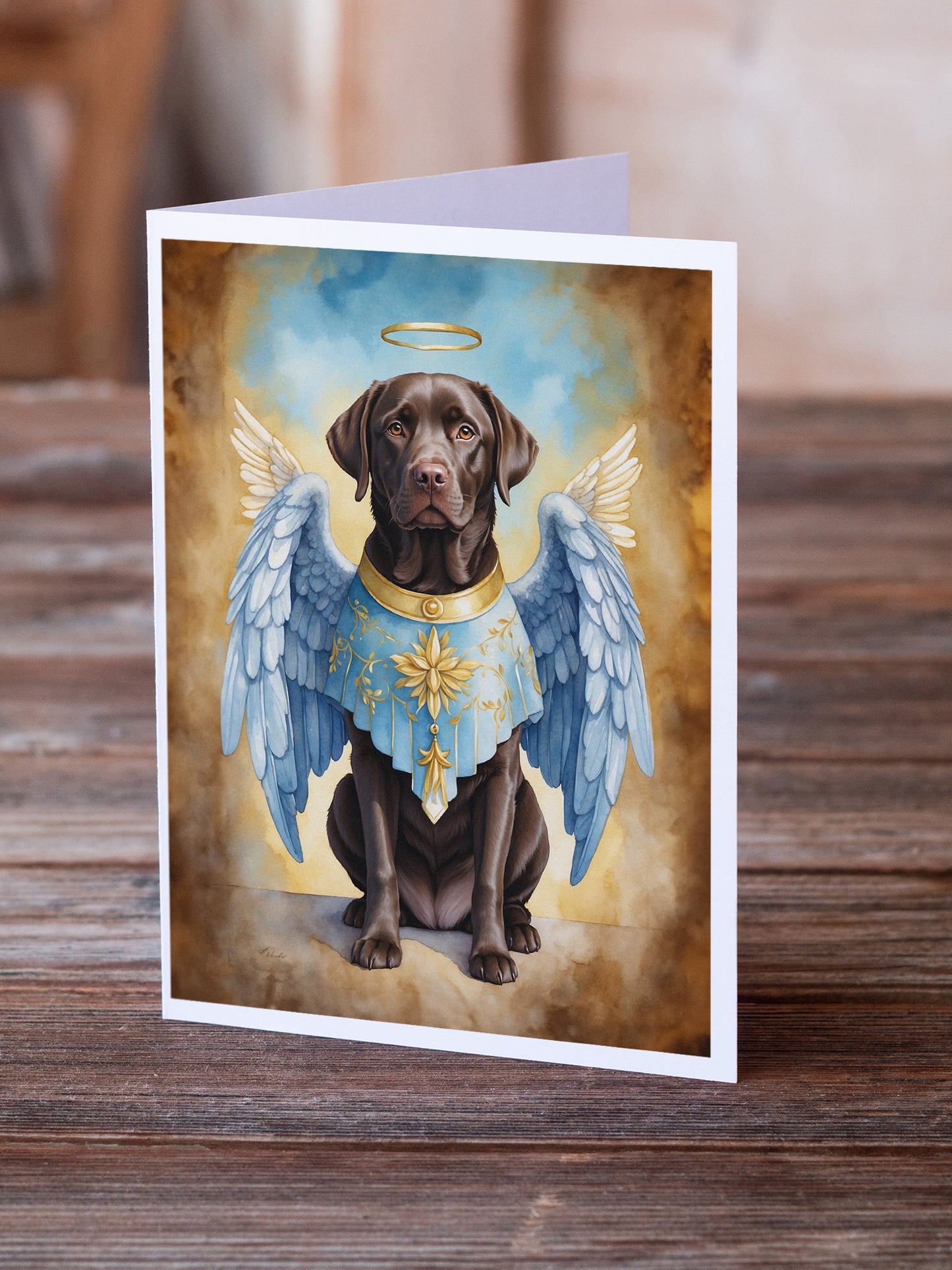 Chocolate Labrador Retriever My Angel Greeting Cards Pack of 8